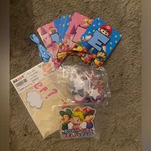 Baby Mario, Luigi, & Peach Gender reveal set